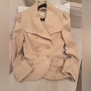Jennifer Lopez Beige Herringbone Blazer